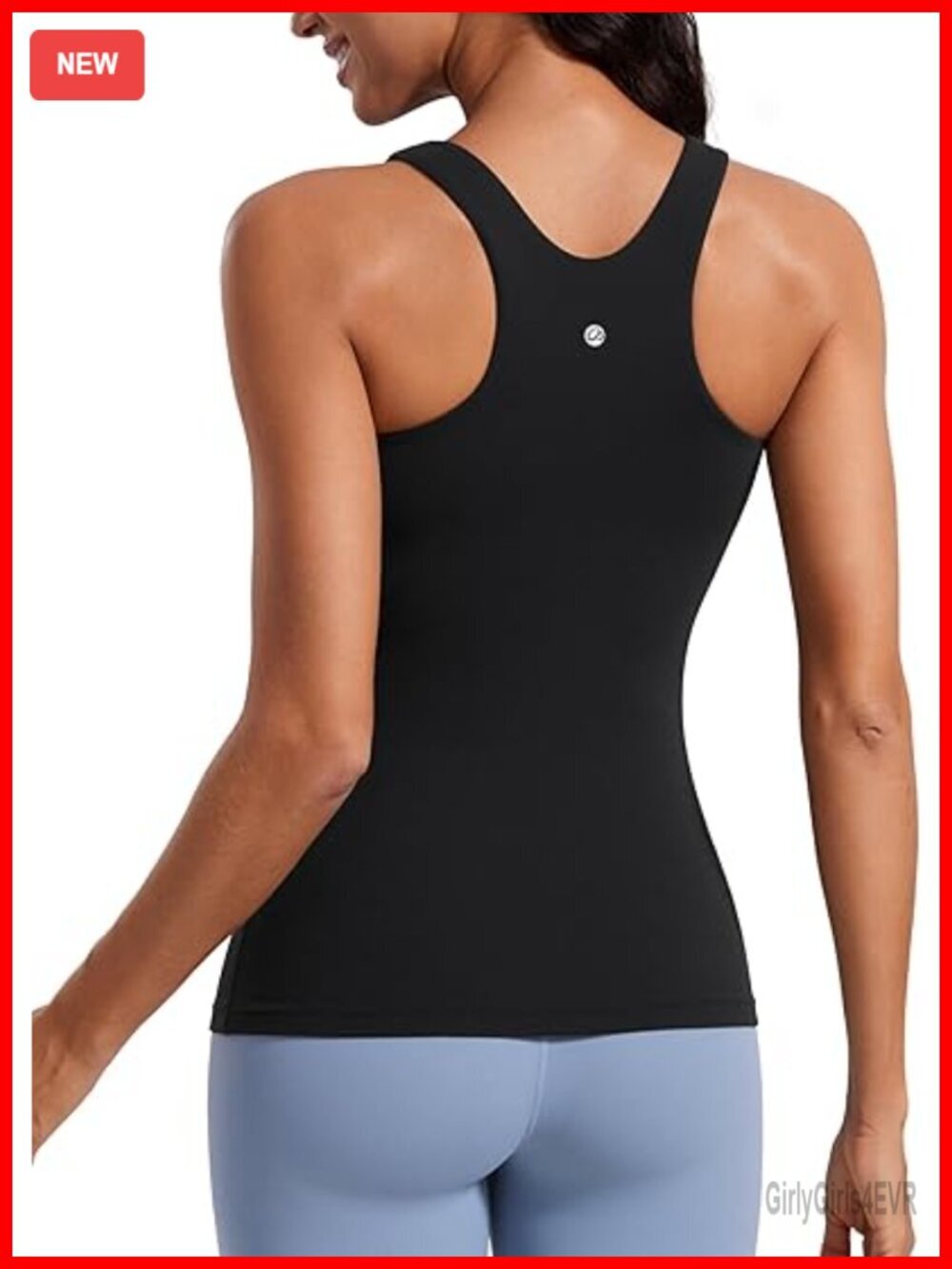 Butterluxe High Neck Tank Top - Racerback Padded Camisole with Built in Bra